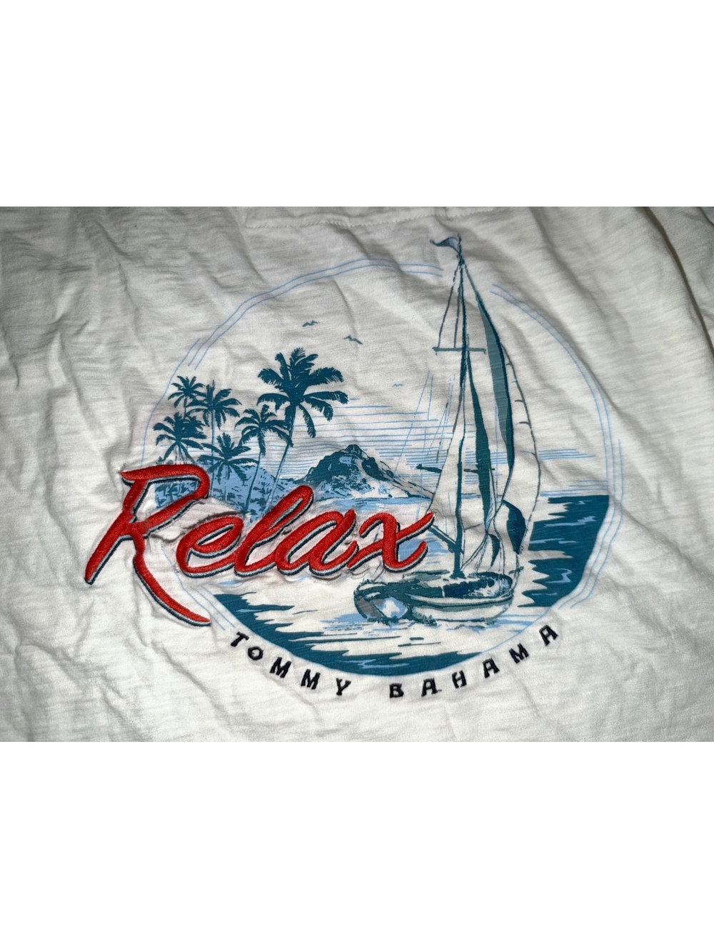 Men’s XL Tommy Bahama Light Weight Fishing Summer Long Sleeve White Shirt